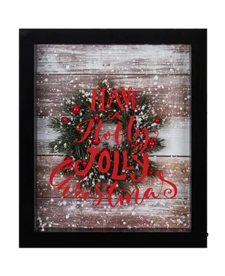 14" Framed 3D Have a Holly Jolly Christmas Led Christmas Box Decor