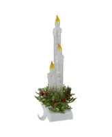 9" Battery Operated Led Lighted Candle Christmas Stocking Holder
