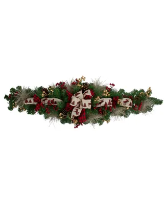 52" Berries and Bows Unlit Artificial Christmas Swag