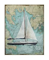 Stupell Industries Retro World Map Sail Boat Ocean Coast Painting Wall Plaque Art, 10" x 15" - Multi