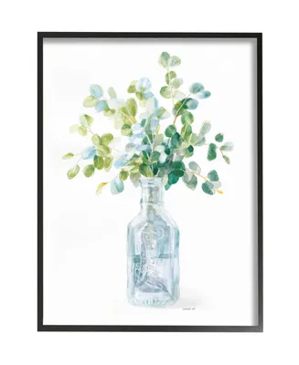 Stupell Industries Flower Jar Still Life Green Blue Painting Black Framed Giclee Texturized Art, 16" x 20" - Multi