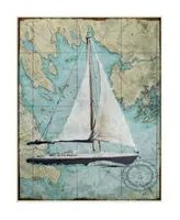 Stupell Industries Vintage Like World Map Sail Boat Ocean Coast Painting Wall Plaque Art Collection By Art Licensing Studio