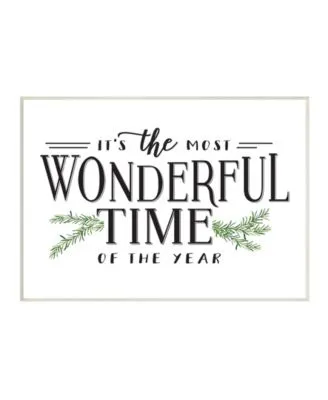 Stupell Industries Most Wonderful Time Christmas Holiday Word Design Wall Plaque Art Collection By Lettered Lined
