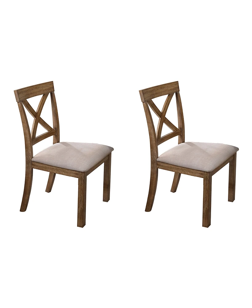 Janet Driftwood Transitional Dining Chairs, Set of 2