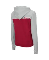 Women's Gray and Scarlet Alabama Crimson Tide Aidan Half-Zip Hoodie