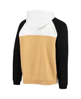 Men's Gold, White New Orleans Saints Gametime Quarter-Zip Hoodie Jacket - Gold