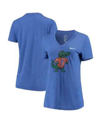 Women's Heathered Royal Florida Gators Vault Tri-Blend V-Neck T-shirt