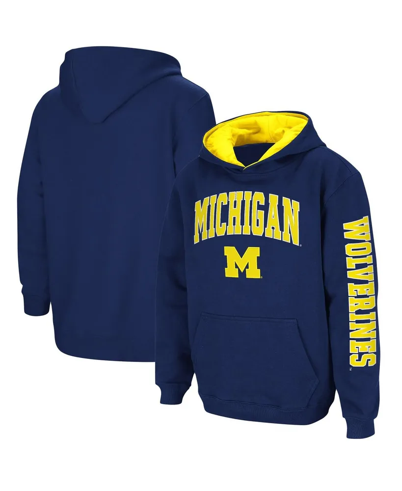 Big Boys Navy Michigan Wolverines 2-Hit Team Pullover Hoodie