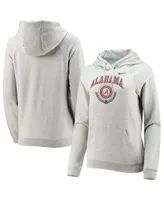 Women's Heathered Gray Alabama Crimson Tide Varsity Fleece Tri-Blend Raglan Pullover Hoodie