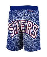 Men's Royal Philadelphia 76ers Hardwood Classics Jumbotron Sublimated Shorts