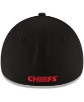 Men's Black Kansas City Chiefs Team Classic 39THIRTY Flex Hat