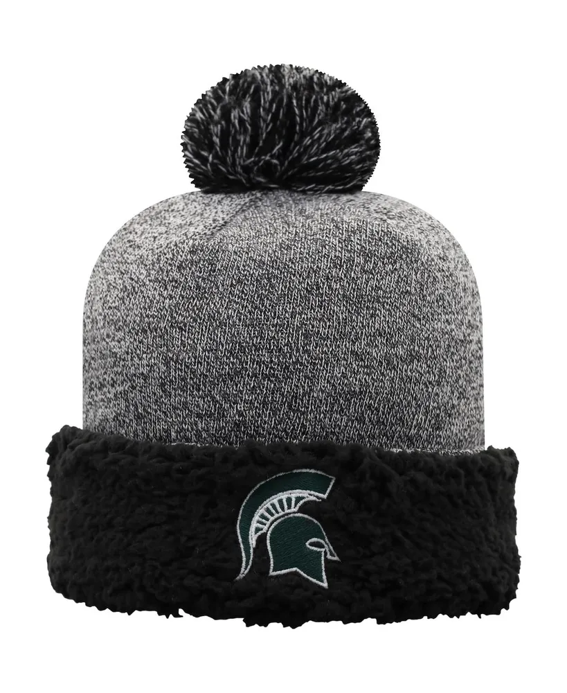 Women's Black Michigan State Spartans Snug Cuffed Knit Hat with Pom