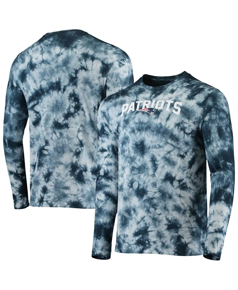 Men's Navy New England Patriots Tie-Dye Long Sleeve T-shirt