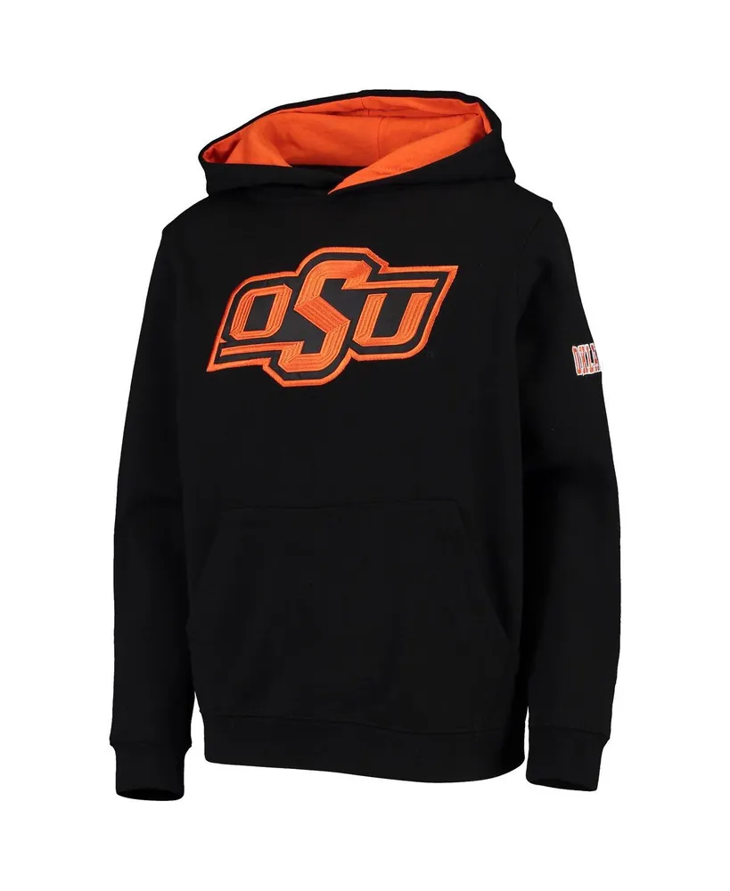 Big Boys Black Oklahoma State Cowboys Big Logo Pullover Hoodie