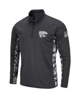 Men's Charcoal Kansas State Wildcats Oht Military-Inspired Appreciation Digi Camo Quarter-Zip Jacket