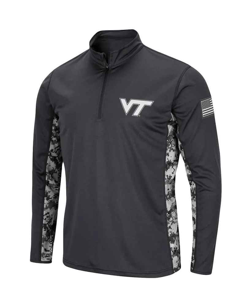 Men's Charcoal Virginia Tech Hokies Oht Military-Inspired Appreciation Digi Camo Quarter-Zip Jacket