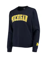 Women's Navy Michigan Wolverines Campanile Pullover Sweatshirt