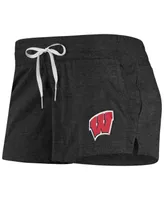 Women's Heathered Black Wisconsin Badgers Performance Cotton Shorts