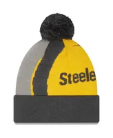 Men's Graphite Pittsburgh Steelers Logo Whiz Redux Cuffed Knit Hat