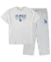 Men's White, Royal Los Angeles Dodgers Big and Tall Pinstripe Sleep Set