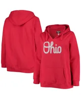 Women's Scarlet Ohio State Buckeyes Plus Notch Neck Team Pullover Hoodie