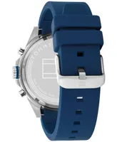 Tommy Hilfiger Men's Blue Silicone Strap Watch 44mm