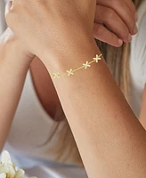 Cubic Zirconia X Chain Bracelet in Sterling Silver or 14k Gold-Plated Sterling Silver