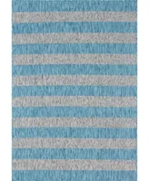 Bayshore Home Outdoor Banded Distressed Stripe 7' x 10' Area Rug