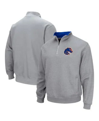 Men's Colosseum Heathered Gray Boise State Broncos Tortugas Team Logo Quarter-Zip Jacket