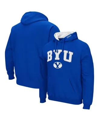 Men's Colosseum Royal Byu Cougars Arch and Logo 3.0 Pullover Hoodie
