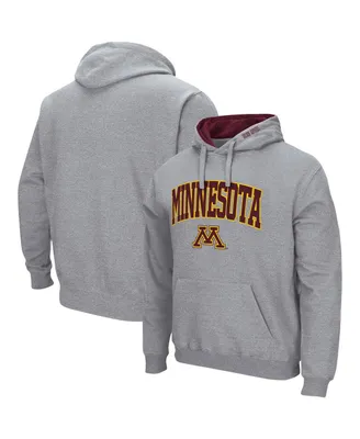 Men's Colosseum Heathered Gray Minnesota Golden Gophers Arch and Logo 3.0 Pullover Hoodie