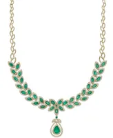 Brasilica by Effy Emerald (11-3/4 ct. t.w.) and Diamond (2-3/4 ct. t.w.) Pendant Necklace in 14k Gold, Created for Macy's