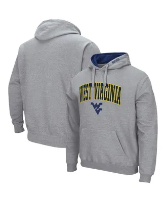 Men's Colosseum Heathered Gray West Virginia Mountaineers Arch and Logo 3.0 Pullover Hoodie