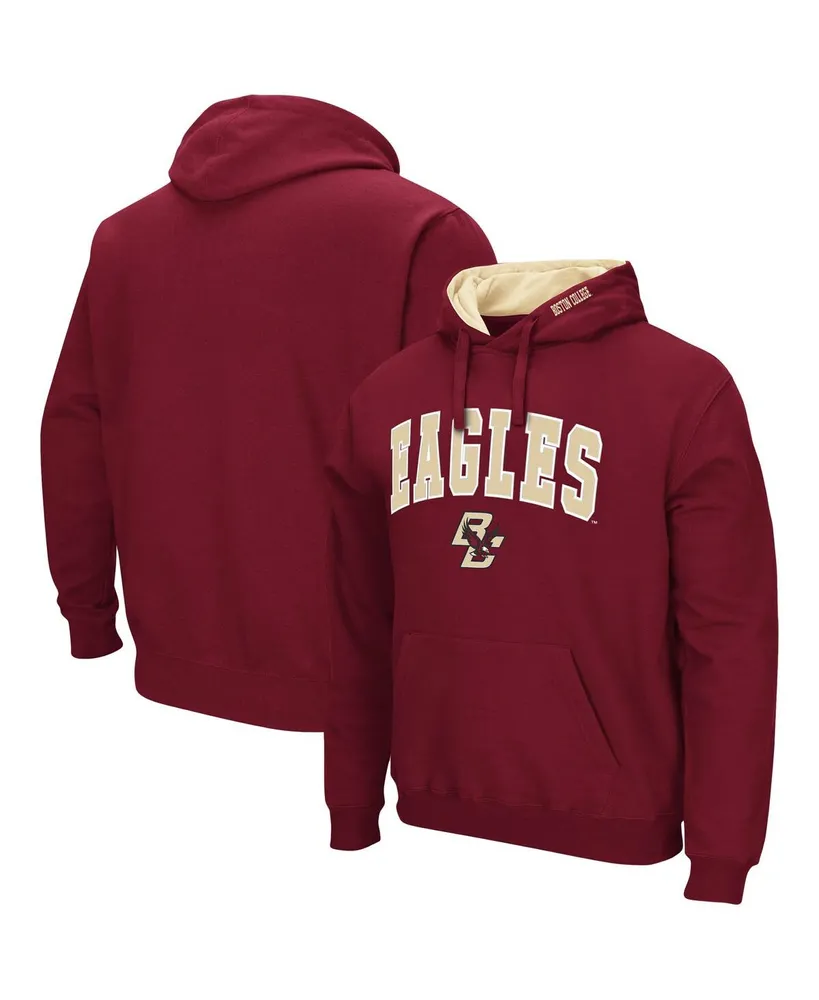 Men's Colosseum Maroon Boston College Eagles Arch and Logo Pullover Hoodie