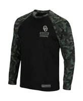 Men's Colosseum Black Oklahoma Sooners Oht Military-Inspired Appreciation Camo Raglan Long Sleeve T-shirt