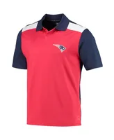 Men's Msx by Michael Strahan Red, Navy New England Patriots Challenge Color Block Performance Polo Shirt