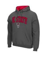 Men's Colosseum Charcoal Nc State Wolfpack Arch and Logo 3.0 Pullover Hoodie