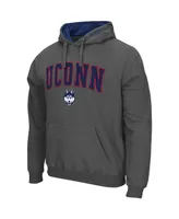 Men's Colosseum Charcoal UConn Huskies Arch and Logo 3.0 Pullover Hoodie