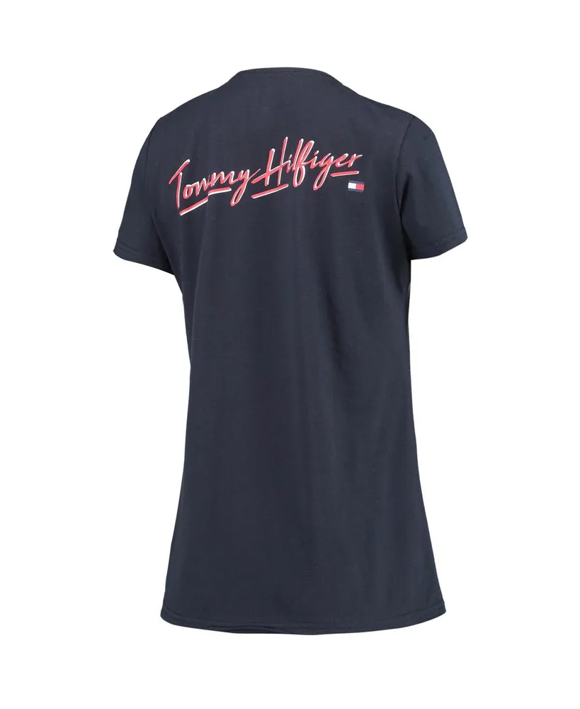 Women's Tommy Hilfiger Navy Chicago Bears Riley V-Neck T-shirt