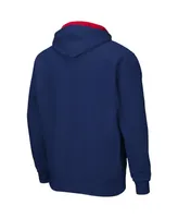 Men's Colosseum Navy Ole Miss Rebels Arch and Logo 3.0 Full-Zip Hoodie
