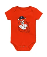 Infant Boys and Girls Navy, Orange and Gray Detroit Tigers Born To Win 3-Pack Bodysuit Set