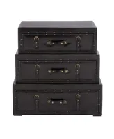 Faux Leather and Wood Traditional Chest