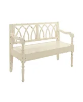 Farmhouse Rectangular Distressed Wooden Indoor Bench