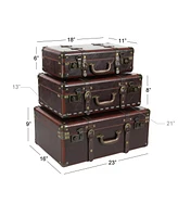 Leather Retro Trunk, Set of 3