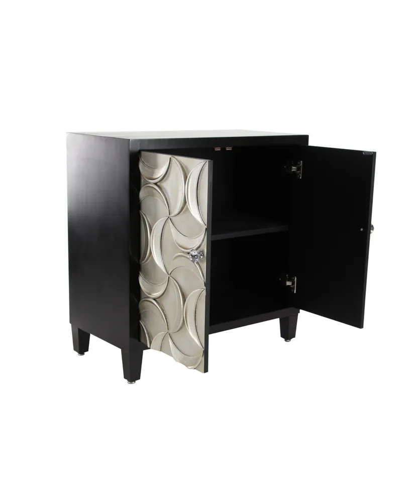 Modern Rectangular Wooden Crescent Moon Cabinet