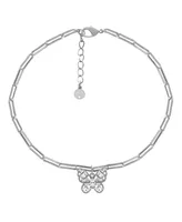 And Now This Butterfly Clip Chain Anklet in Silver Plate