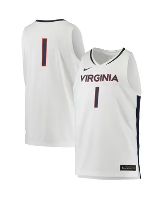 Men's #1 White Virginia Cavaliers Replica Basketball Jersey