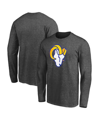 Men's Heathered Charcoal Los Angeles Rams Big and Tall Primary Logo Long Sleeve T-shirt