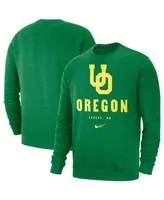 Men's Green Oregon Ducks Vault Stack Club Fleece Pullover Sweatshirt