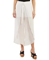 Bcx Juniors' Tie-Front Gauze Cropped Pants